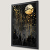 Celestial Black and Gold Moon Art Poster for Modern Decor