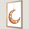 Celestial Crescent Moon and Stars Art Poster for Boho Decor