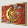 Celestial Golden Sun Art Poster - Boho Chic Wall Decor