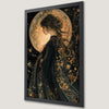 Celestial Greek Goddess Art Poster with Full Moon