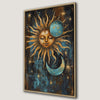 Celestial Harmony Sun and Moon Canvas Print Framed Art