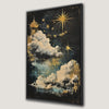 Celestial Night Sky Canvas Print Stars and Clouds