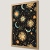 Celestial Sun and Moon Art Poster - Boho Chic Wall Decor