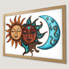 Celestial Sun and Moon Art Poster for Boho Chic Decor
