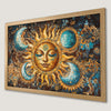 Celestial Sun and Moon Art Poster - Magical Boho Decor