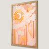 Celestial Sun and Moon Art Poster with Abstract Clouds