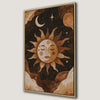 Celestial Sun and Moon Canvas Print Bohemian Wall Art