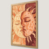 Celestial Sun and Moon Faces Art Poster for Boho Decor
