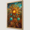 Celestial Sun and Planets Art Poster - Boho Chic Cosmic Decor