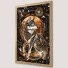 Celestial Wolf and Moon Art Poster - Mystical Wildlife Decor