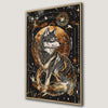 Celestial Wolf and Moon Framed Canvas Print