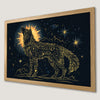 Celestial Wolf Art Poster for Boho Home Decor