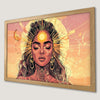 Celestial Woman Art Poster - Mystical Sun and Moon Decor