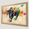 Charging Bull Abstract Art Poster - Vibrant Home Decor