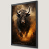 Charging Bull Art Poster - Powerful Black Animal Print for Home