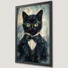 Charming Cat Portrait Art Poster with Glasses for Home Decor