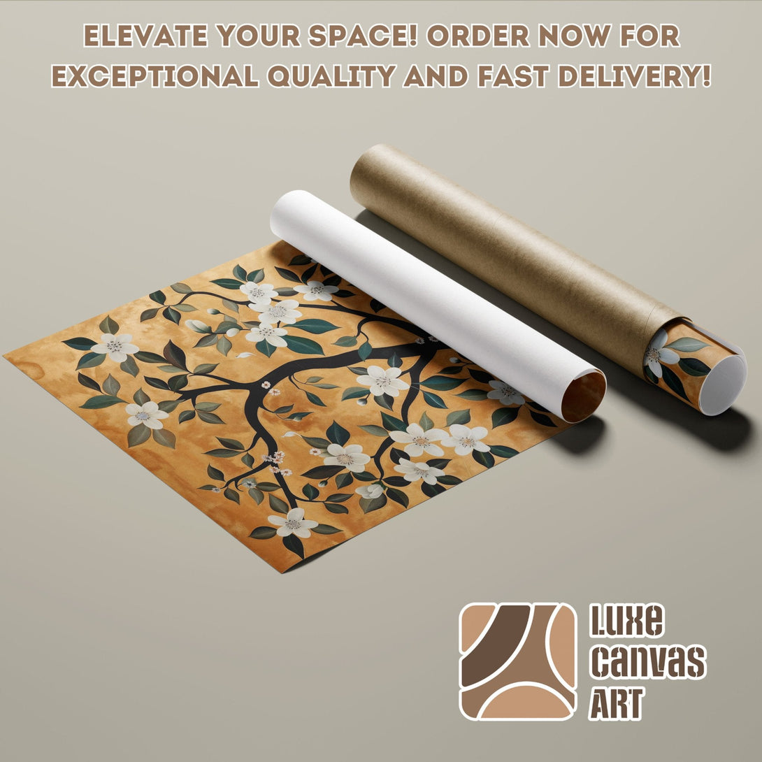 Floral Poster Roll art print in warm tones, ready to elevate your space!