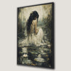 Charming Girl in White Dress Canvas Print for Gothic Decor