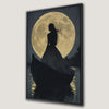 Charming Girl Silhouette in Boat Canvas Print Decor