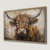 Charming Highland Cow Rustic Canvas Print