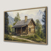 Charming Rustic Cabin Canvas Print, Mountain Landscape Art