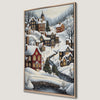 Charming Snowy Town Canvas Print for Cozy Holiday Decor