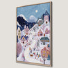 Charming Snowy Village Canvas Print for Winter Wonderland Decor