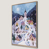 Charming Snowy Winter Village Canvas Print Christmas Art