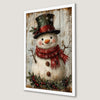 Charming Vintage Snowman Art Poster for Holiday Cheer