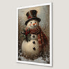 Charming Vintage Snowman Art Poster for Winter Decor