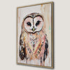 Charming Wise Owl in Bohemian Chic Framed Canvas Print