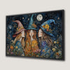 Charming Witches Halloween Canvas Print Wall Art
