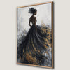 Charming Woman Fashion Canvas Print with Black Dress
