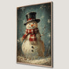 Cheerful Snowman with Scarf Canvas Print - Christmas Art