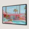 Cheetah by the Pool Canvas Print Mid Century Wall Art