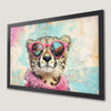 Cheetah in Pink and Blue Art Poster - Modern Fun Decor