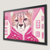 Cheetah in Pink Art Poster - Chic Animal Portrait for Modern Decor