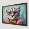 Cheetah in Pink Glasses Art Poster - Quirky Animal Decor