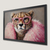 Cheetah in Pink Glasses Art Poster - Quirky Wall Decor
