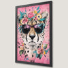 Cheetah with Floral Crown Art Poster - Vibrant Wall Decor