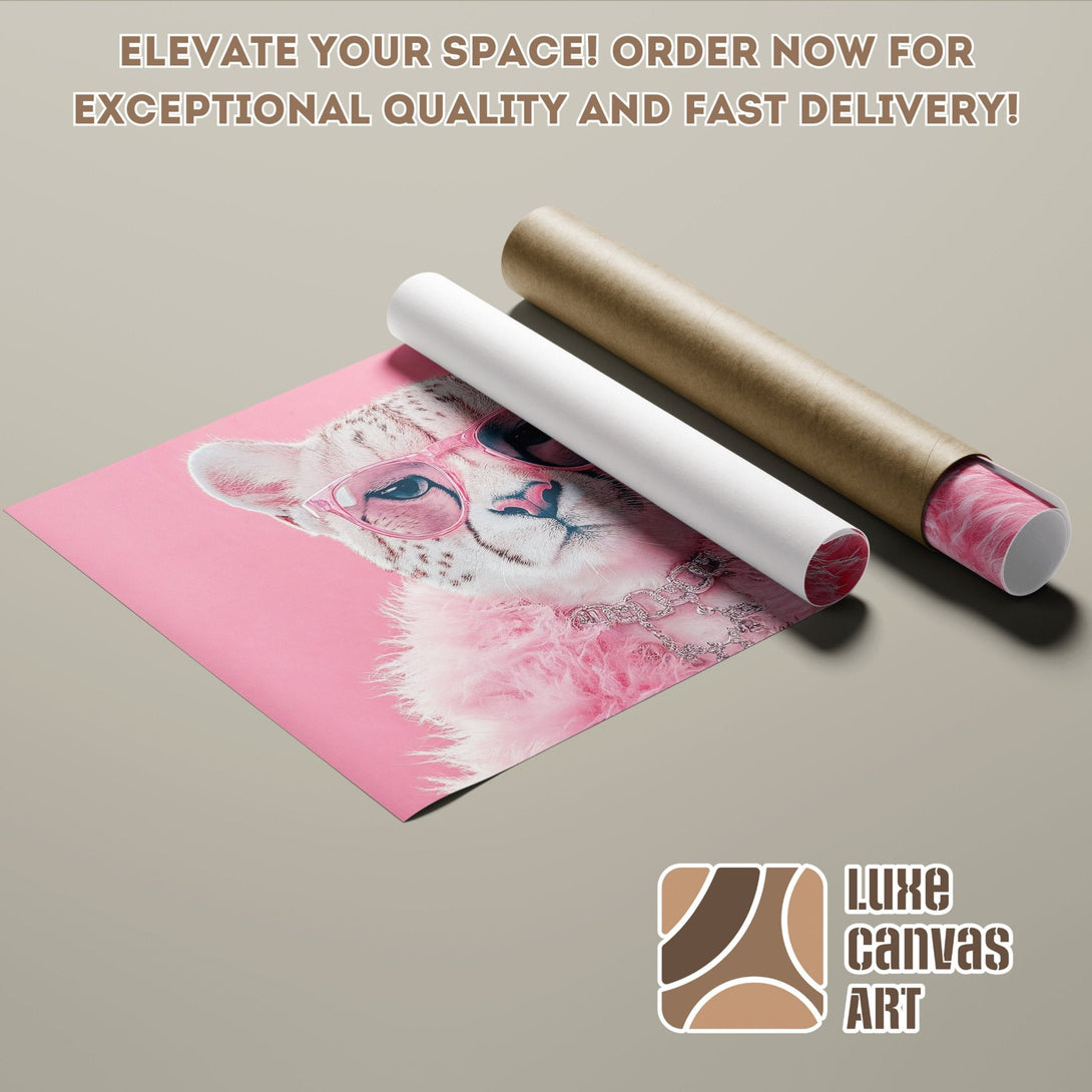 Stylish cheetah Poster Roll in pink tones, perfect for adding flair to your space! Order now!