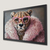 Cheetah with Pink Glasses Art Poster - Quirky Wall Decor