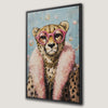 Cheetah with Pink Glasses Canvas Print for Quirky Decor