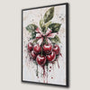 Cherry Fruit Art with Pink Highlights Canvas Print