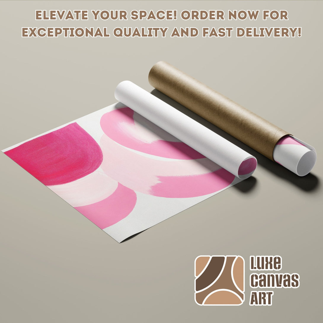 Abstract art poster roll in pink tones. Elevate your space with this stylish wall art!