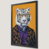 Chic Tiger in Yellow Suit Art Poster for Stylish Home Decor