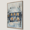 Christmas Family Gathering Snowy Winter Scene Canvas Print