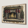 Christmas Fireplace Scene Cozy Canvas Print Wall Art