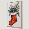 Christmas Red Stocking Canvas Print Wall Art Festive Decor