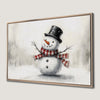 Christmas Snowman in Hat and Scarf Canvas Print